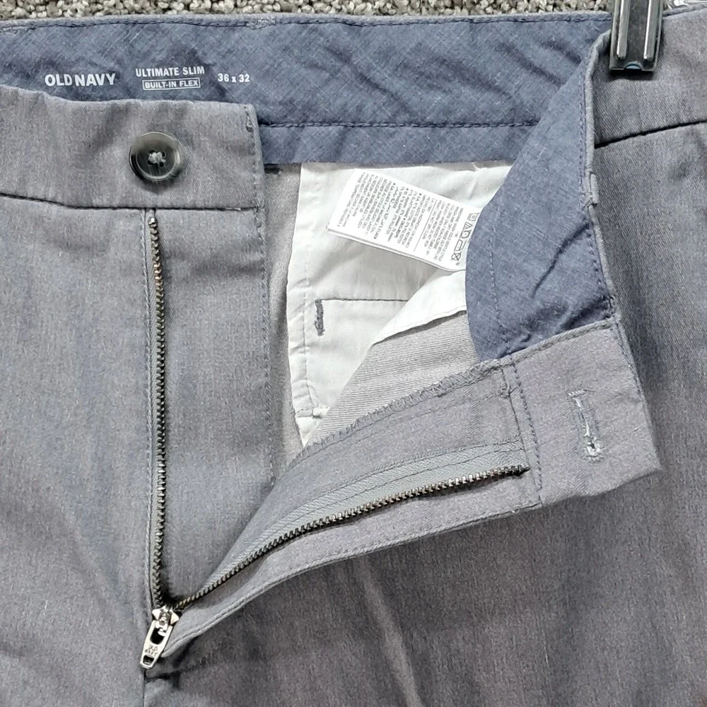 Old Navy‎ Ultimate Slim Built-In Flex Pants Mens 36x30 Gray Chinos 1166